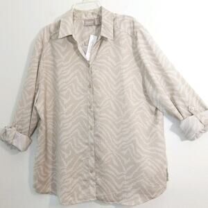 NWT Chicos Jungle Celebrity Sophia Taupe top 3